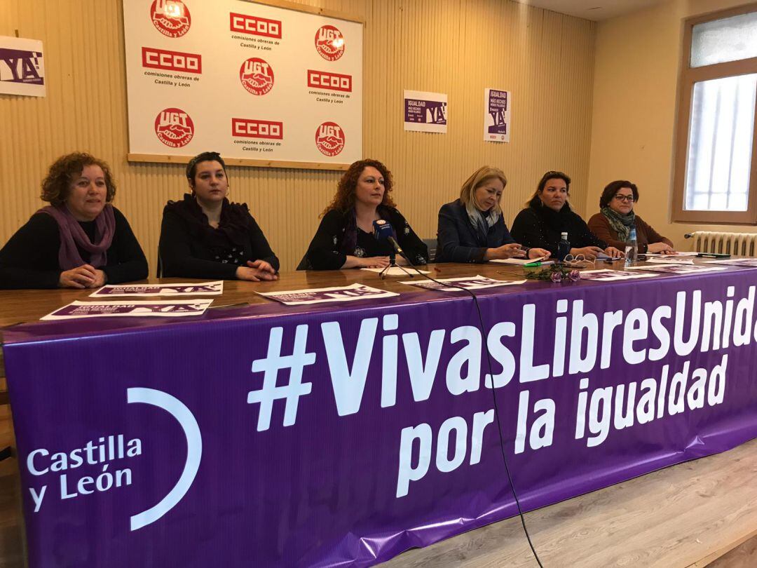 Representantes sindicales de CCOO y UGT han respaldado públicamente en Aranda los actos de conmemoración del Día Internacional de la Mujer el próximo 8 de Marzo