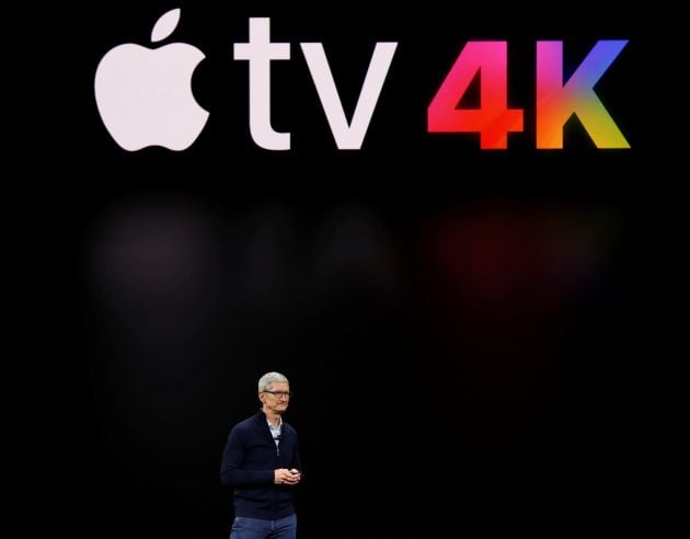 Tim Cook, CEO de Apple, habla sobre el Apple TV 4 durante la presentación del 12 de septiembre.