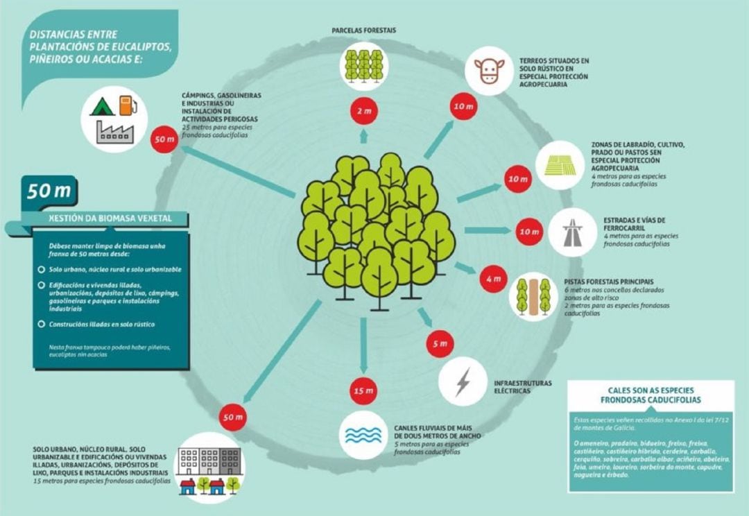 Esquema del plan Municipal de prevención de incendios de A Guarda.