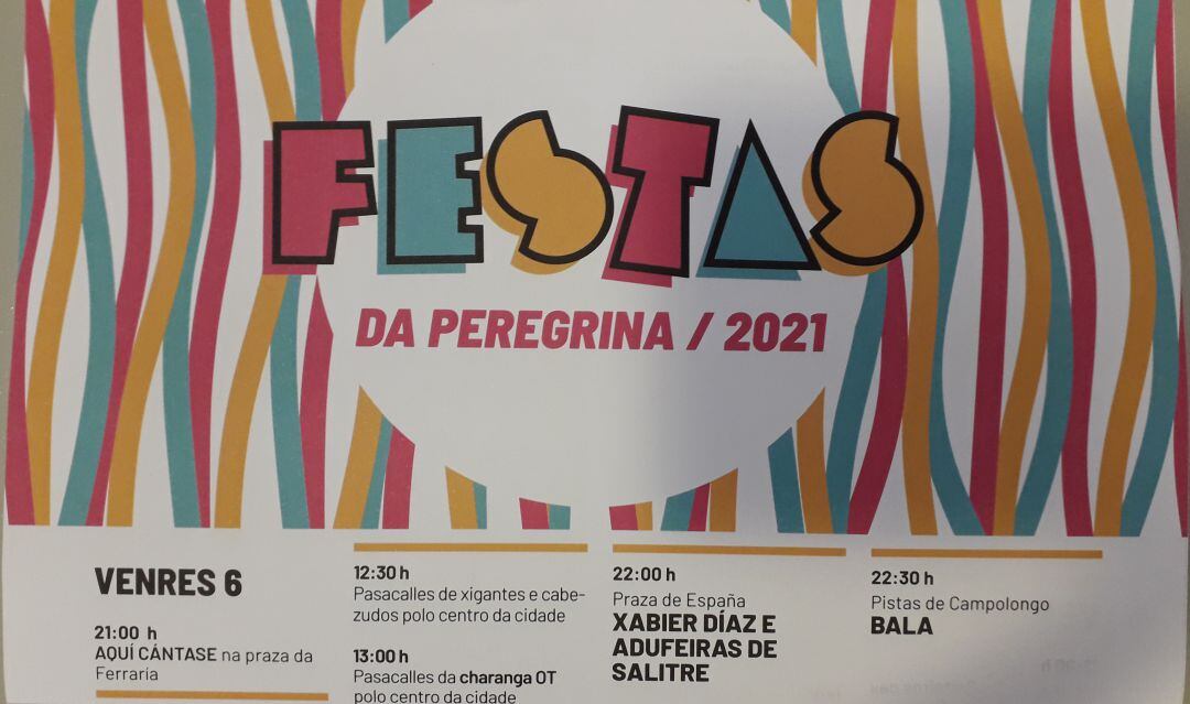Portada del programa de Fiestas de la Peregrina 2021 de Pontevedra