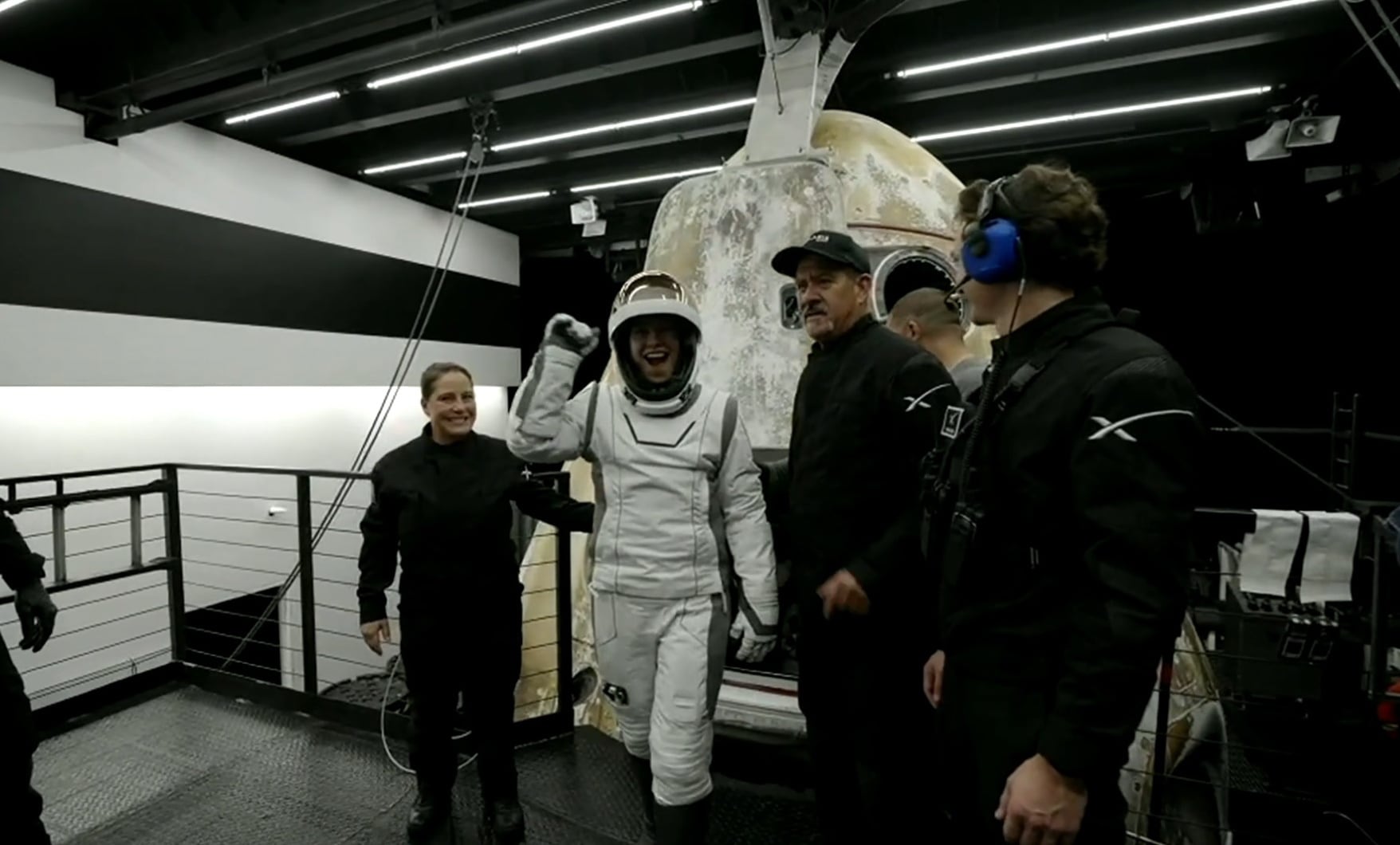 Anna Menon a su llegada a Dry Tortugas a primera hora de este domingo, después de ser parte de la primera caminata espacial privada.