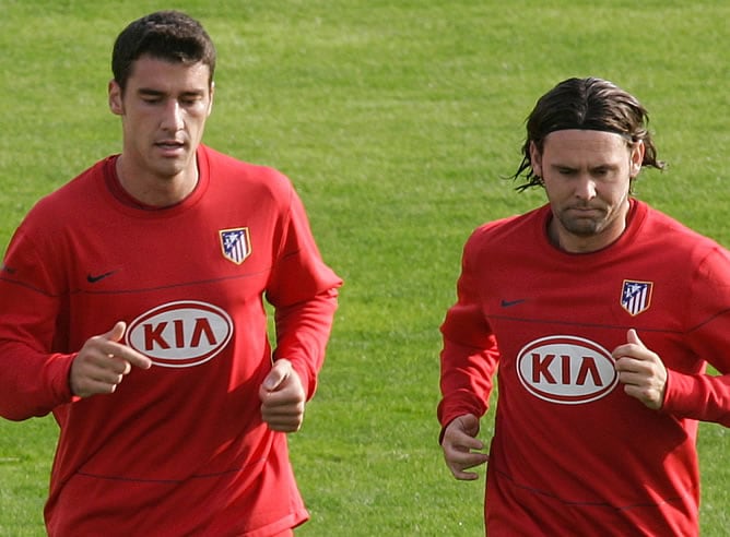 Seitaridis y Maniche, durante un entrenamiento