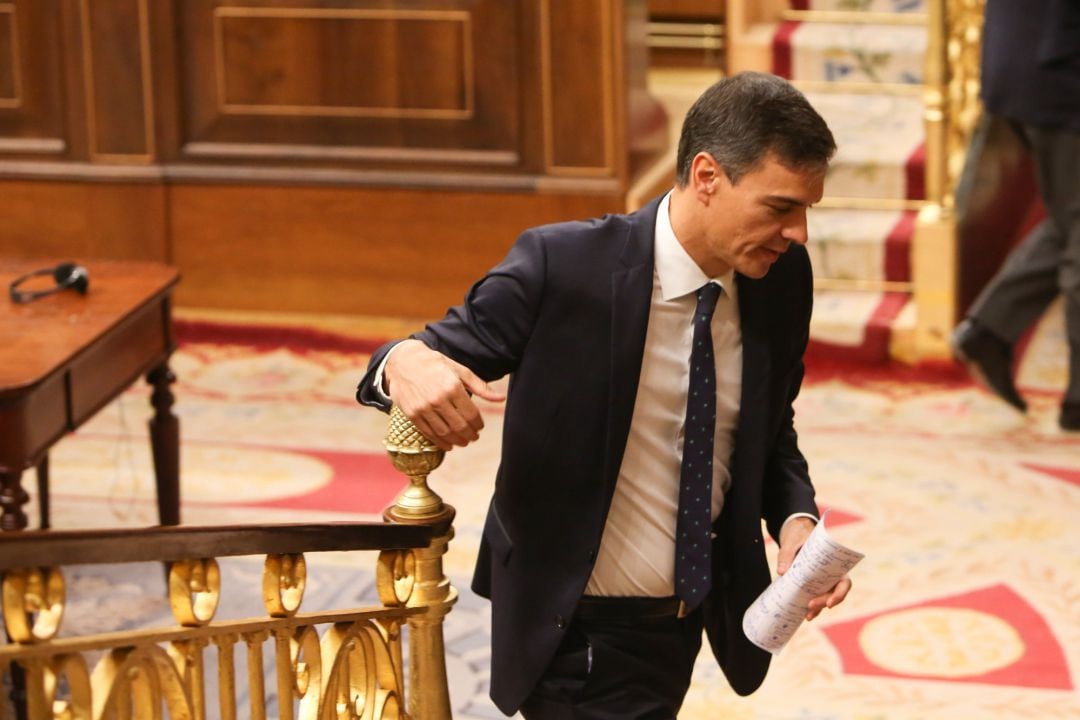 El presidente del Gobierno, Pedro Sánchez, el pleno del Congreso celebrado para tratar los temas abordados en el último Consejo Europeo  
 