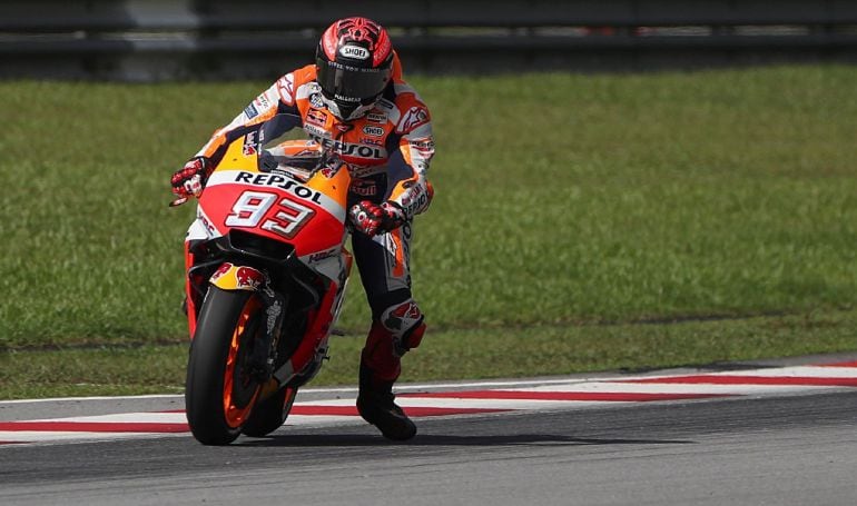 Marc Márquez, en los test de pretemporada de Sepang.