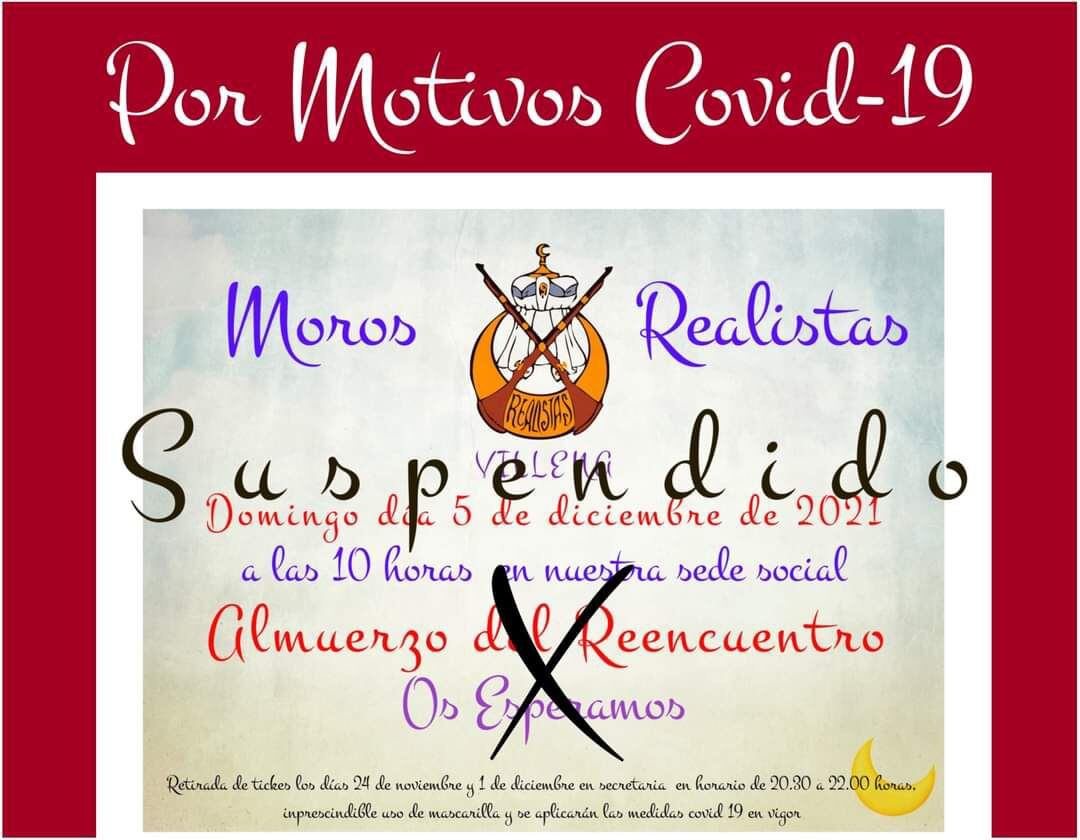 Cartel anunciado la suspensión del evento