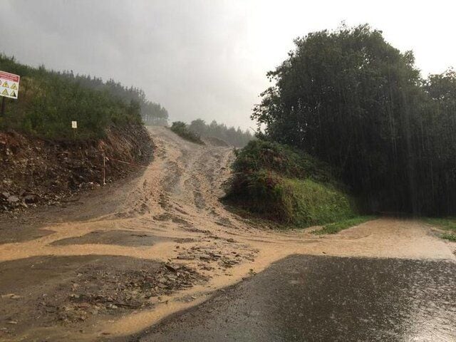 Inundación en la zona próxima a la cantera de As Somozas