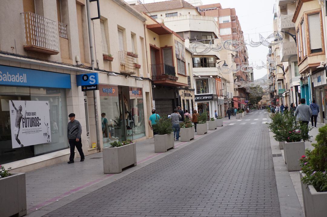 Zona comercial del centro de Elda 
