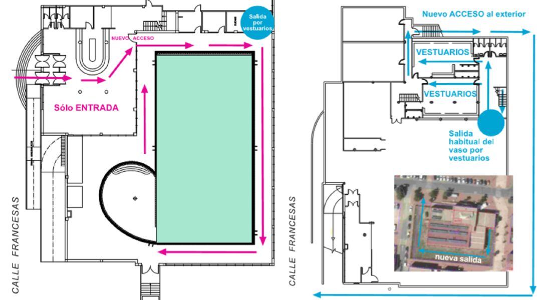 Plano de la ruta diseñada en la piscina municipal 