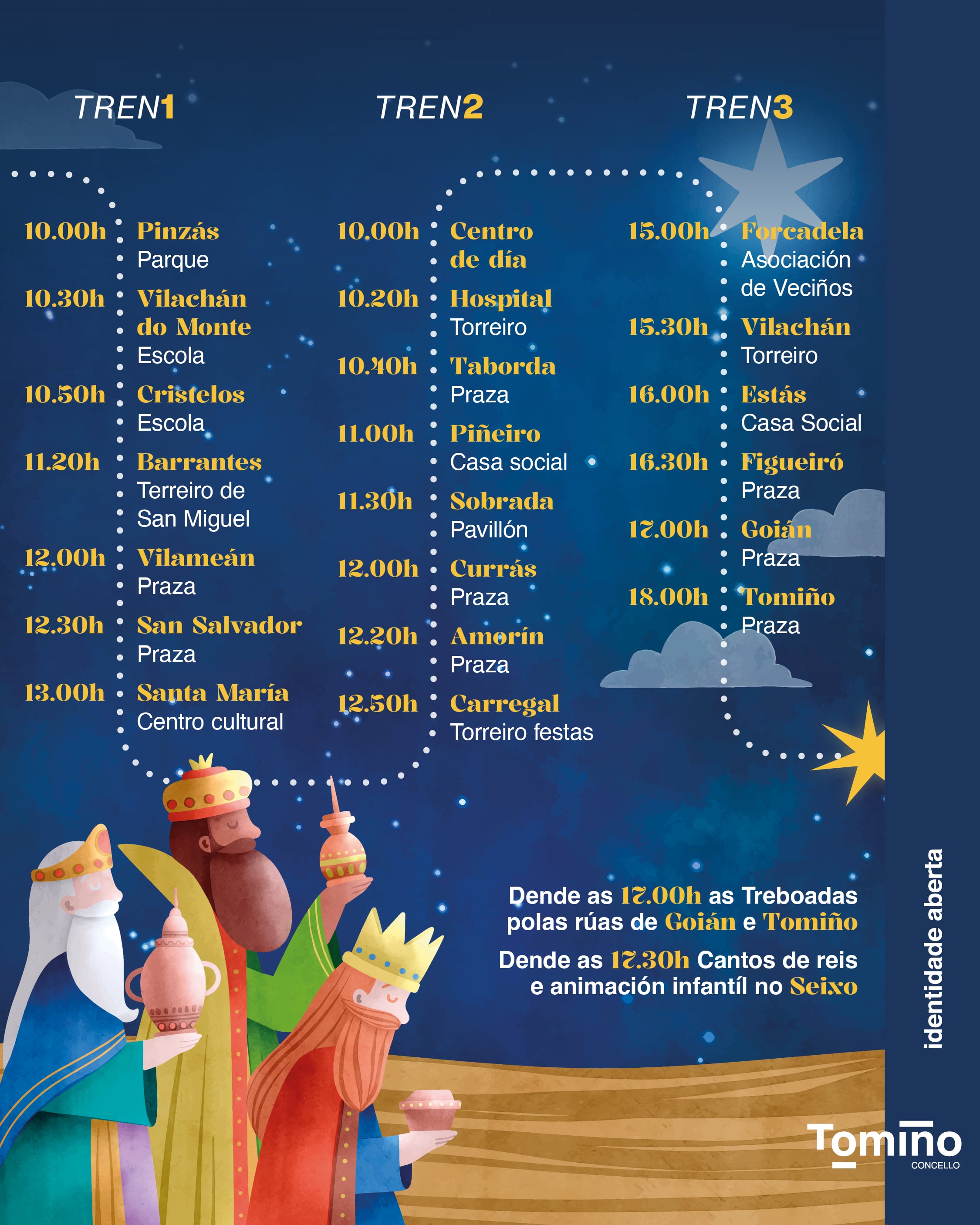 Itinerarios de los Reyes Magos a su paso por Tomiño