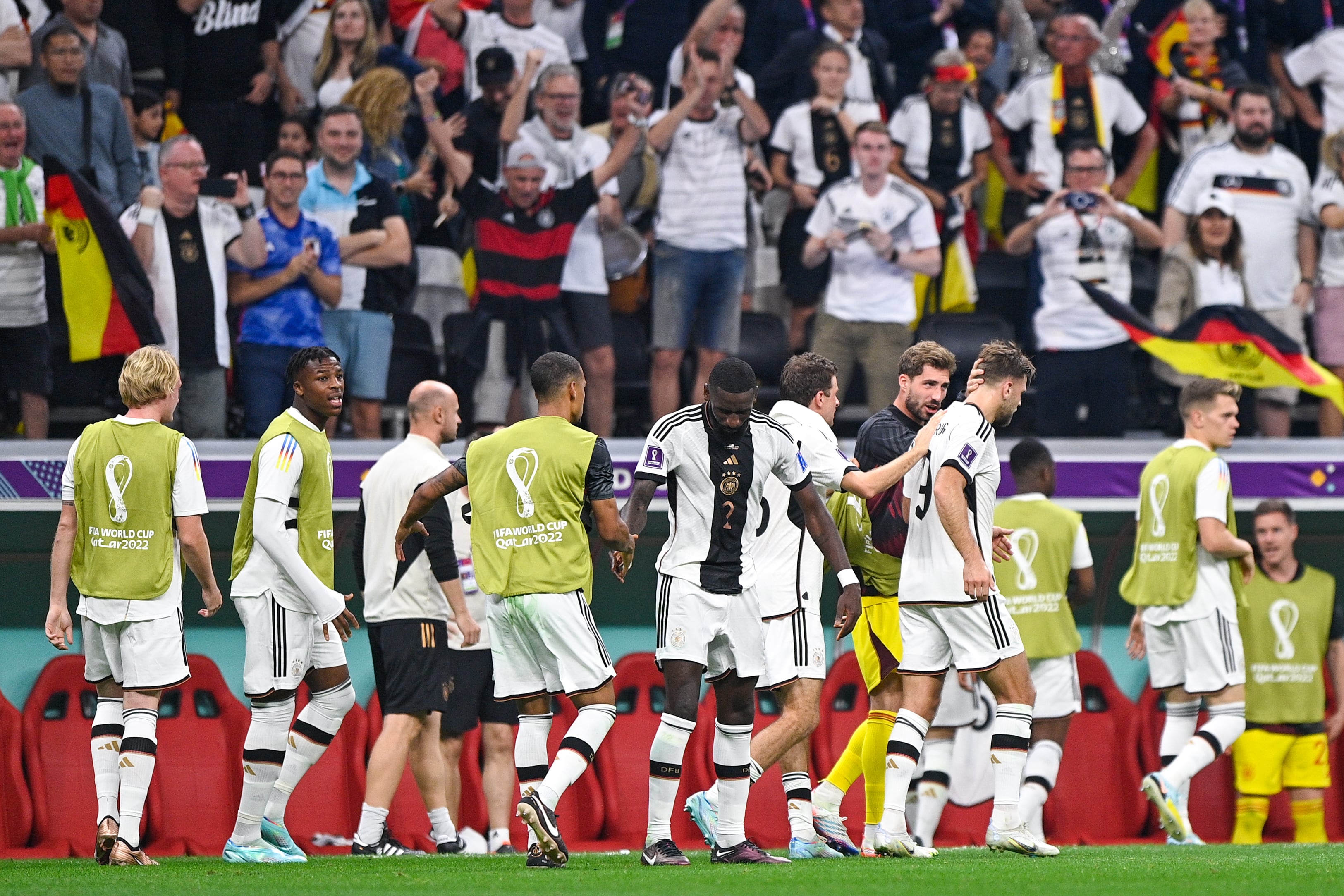 Jugadores de Alemania en el partido frente a España.