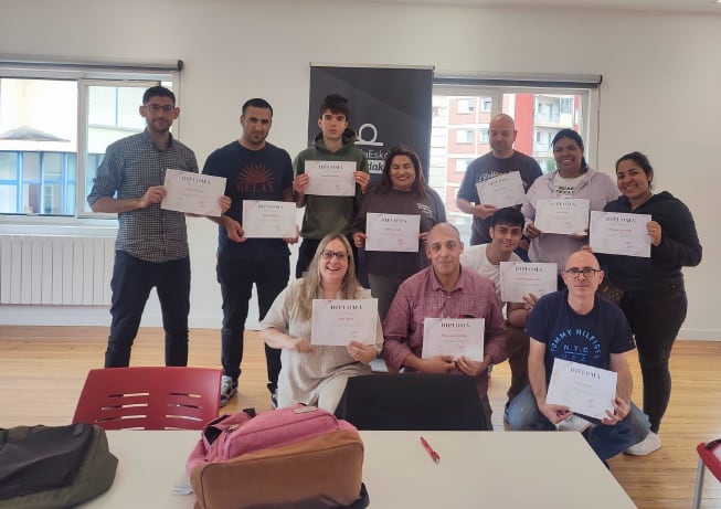 Algunas de las personas que cursaron el programa de Fabricación Mecánica de la Armeria Eskola / Foto: Ayuntamiento de Eibar