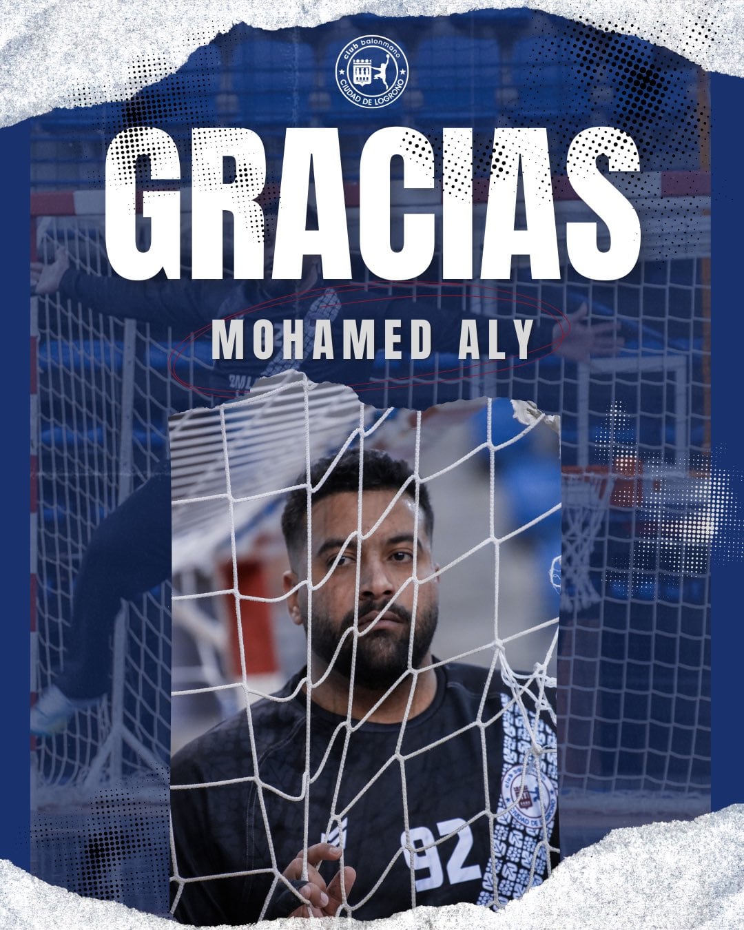 El portero egipcio Mohamed Aly disputa contra Huesca en la liga Asobal el último encuentro en las filas del Ciudad de Logroño | BM Logroño