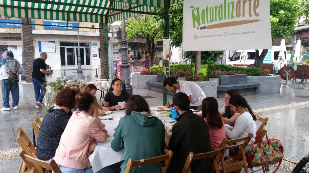 Taller de encuadernación de la Asociación Naturalizarte, este domingo