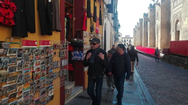 Turistas junto a comercios de la calle Magistral González Francés