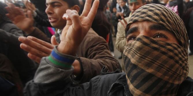 Manifestantes en Libia