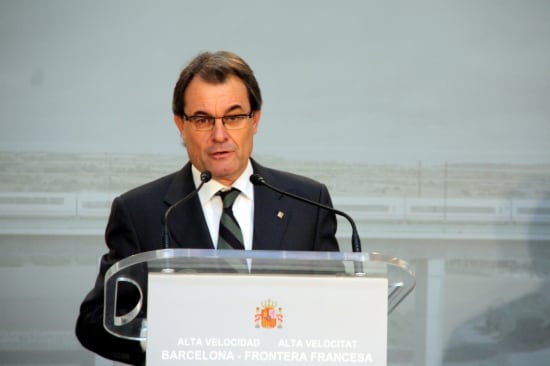 Artur Mas en el seu discurs en l'acte d'inauguració de l'AVE Barcelona-Girona-Figueres