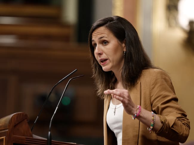 La líder de Podemos, Ione Belarra, durante el pleno del Congreso de los Diputados.