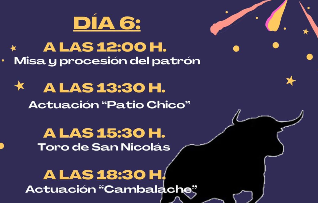 Parte de la programación de San Nicolás 2023 en Madrigal