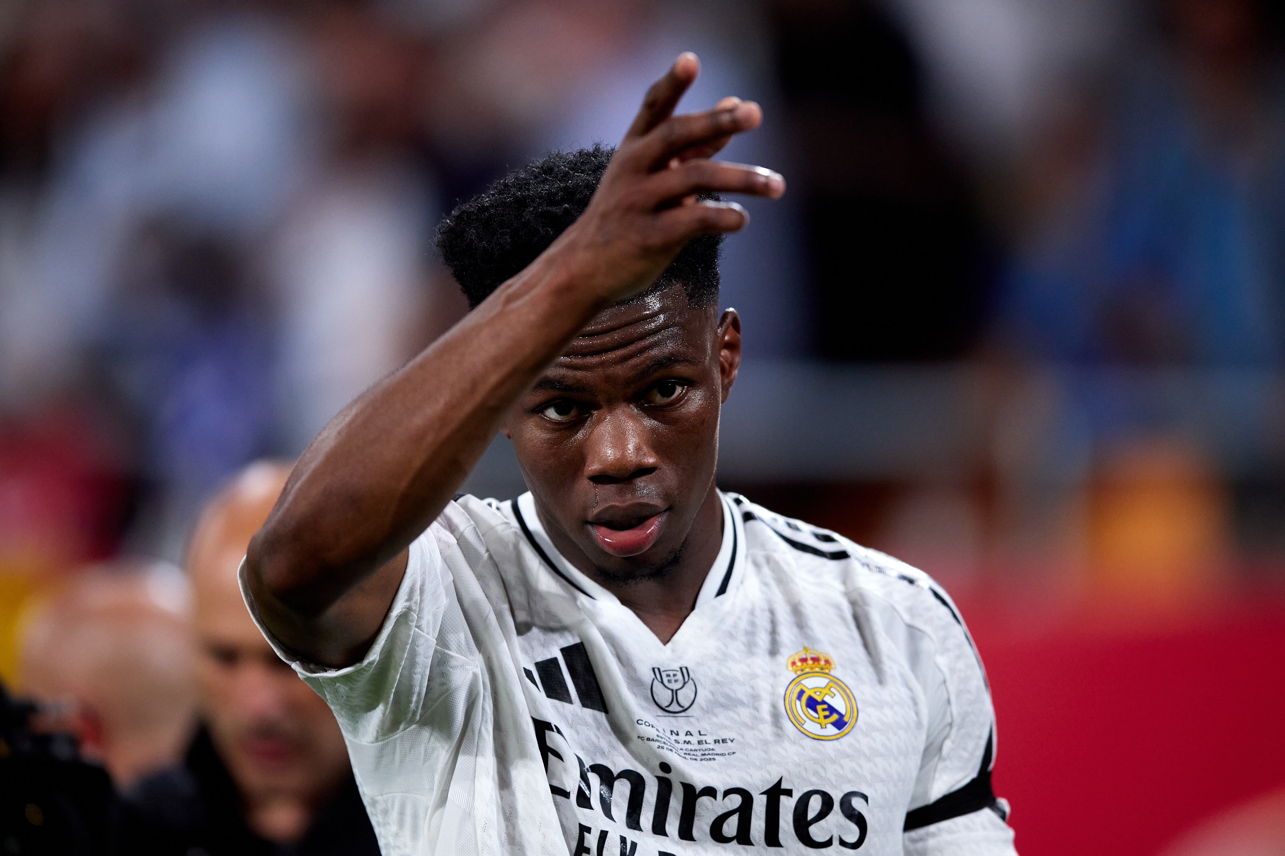 Aurelien Tchouaméni, durante la final de Copa del Rey entre Real Madrid y FC Barcelona