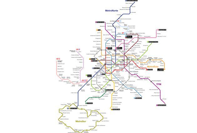 Plano de Metro de Madrid.