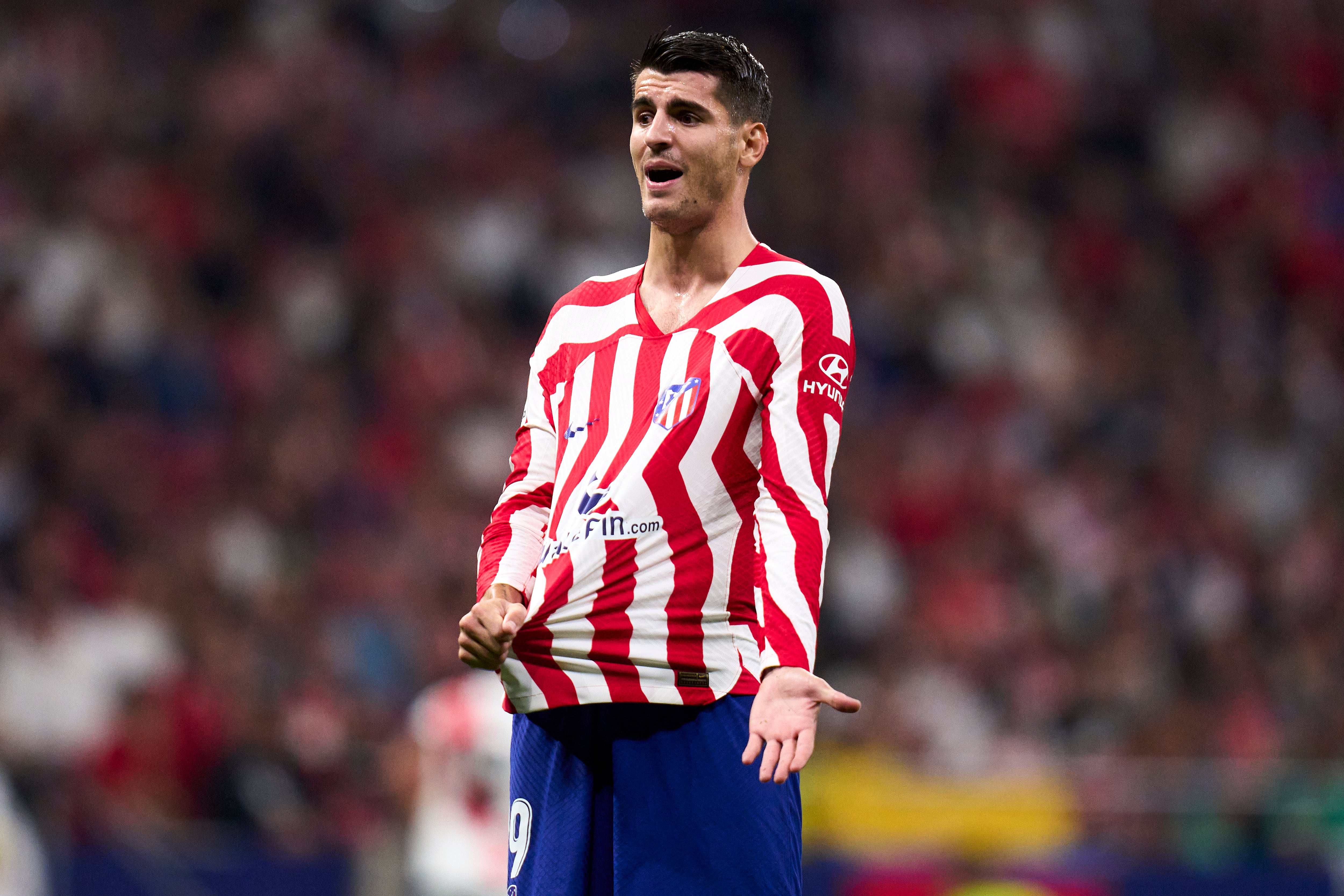 Morata en el encuento ante el Rayo.