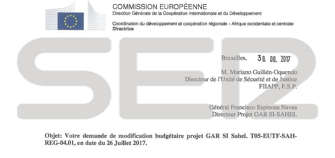 Otra carta enviada por la coordinadora de Cooperación en África Occidental de la UE, Carla Montesi al general de división de la Guardia Civil, Francisco Espinosa Navas