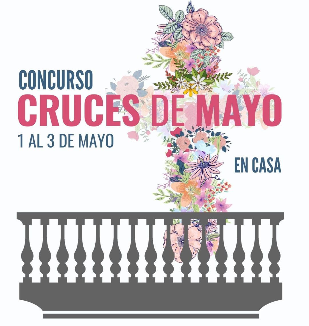 Cartel del &#039;Concurso Cruces de Mayo en Casa&#039;