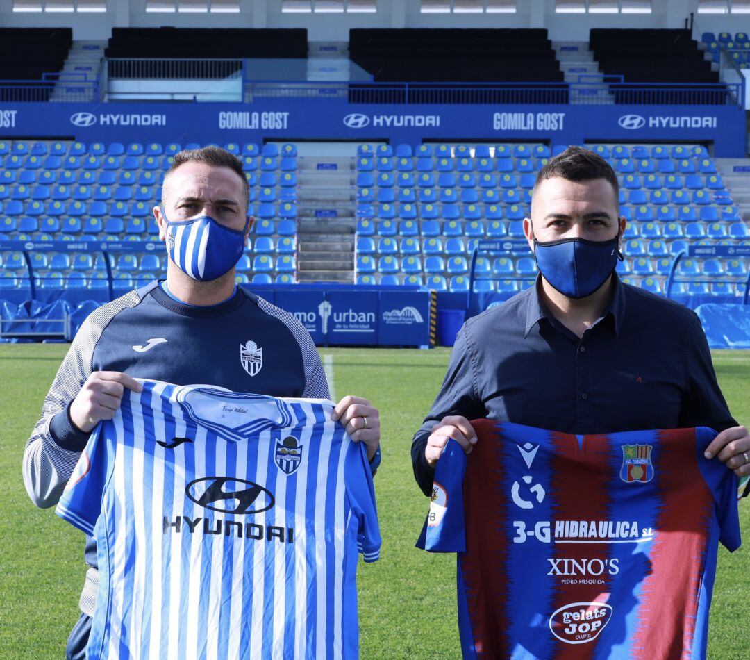 Jordi Roger y Óscar Troya en el Estadi Balear