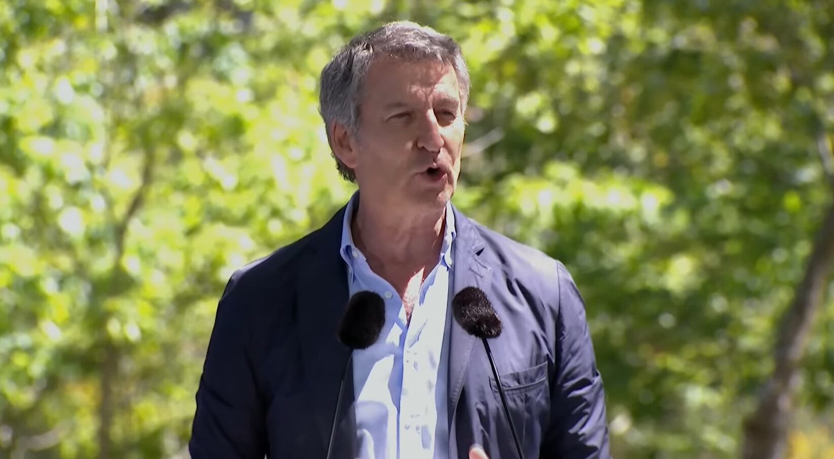 Alberto Núñez Feijóo durante su intervención en la Romería de O Pino (Imagen del Partido Popular)