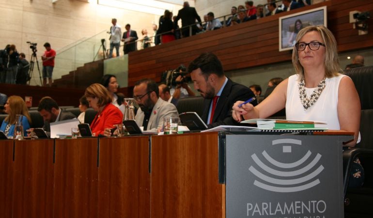 Blanca Martín, en su escaño antes de tomar posesión como presidenta