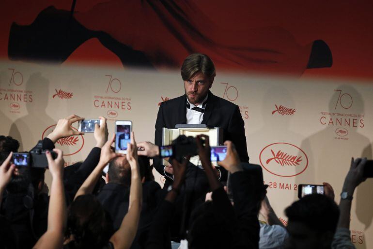 Ruben Ostlund, winner of  the Palme d&#039;Or for the movie &quot;The Square&quot; attends the Palme D&#039;Or winner press conference during the 70th annual Cannes Film Festival at Palais des Festivals on 