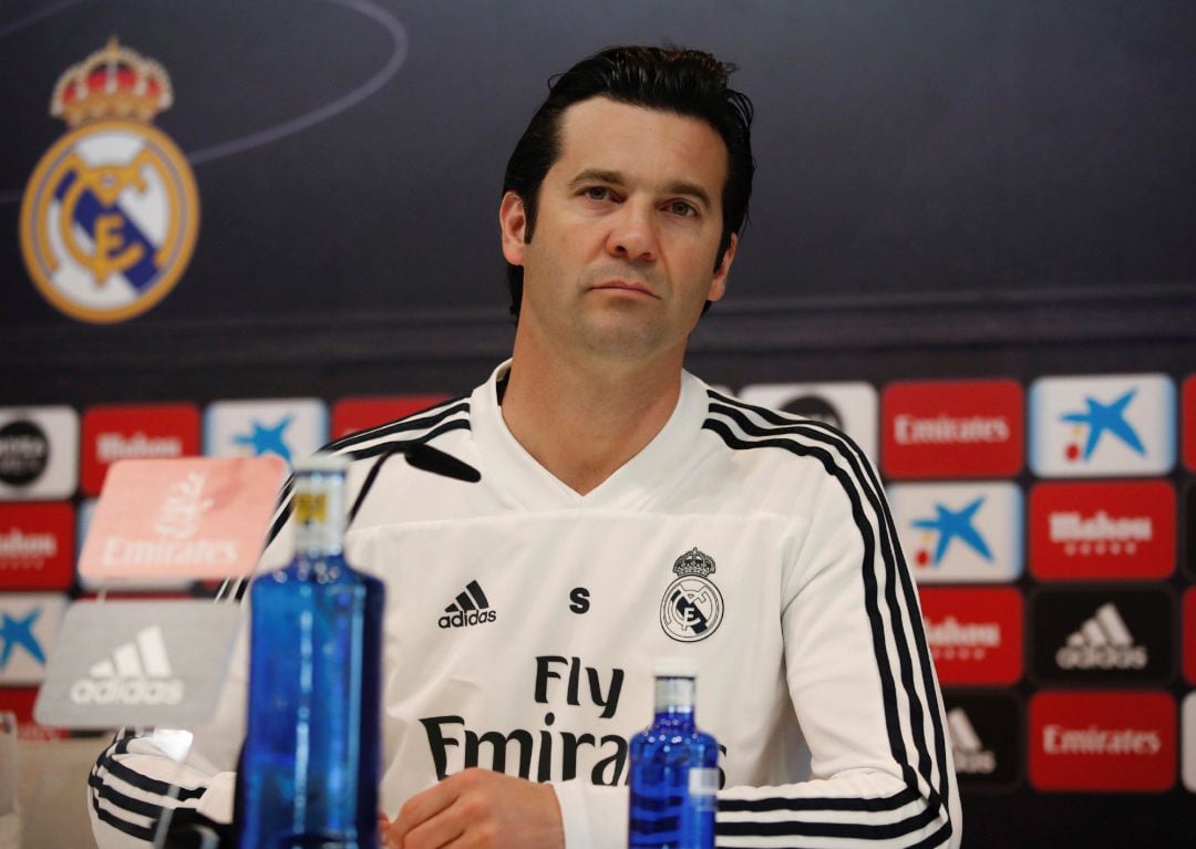 Solari, en rueda de prensa. 