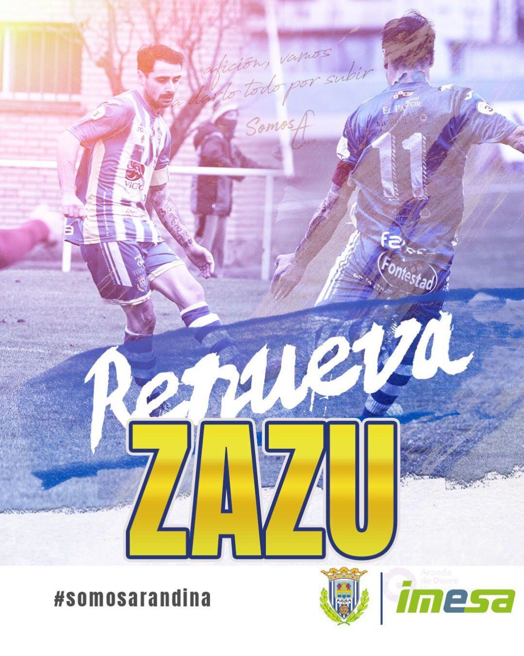 El club de fútbol arandino ha anunciado así la renovación de Zazu