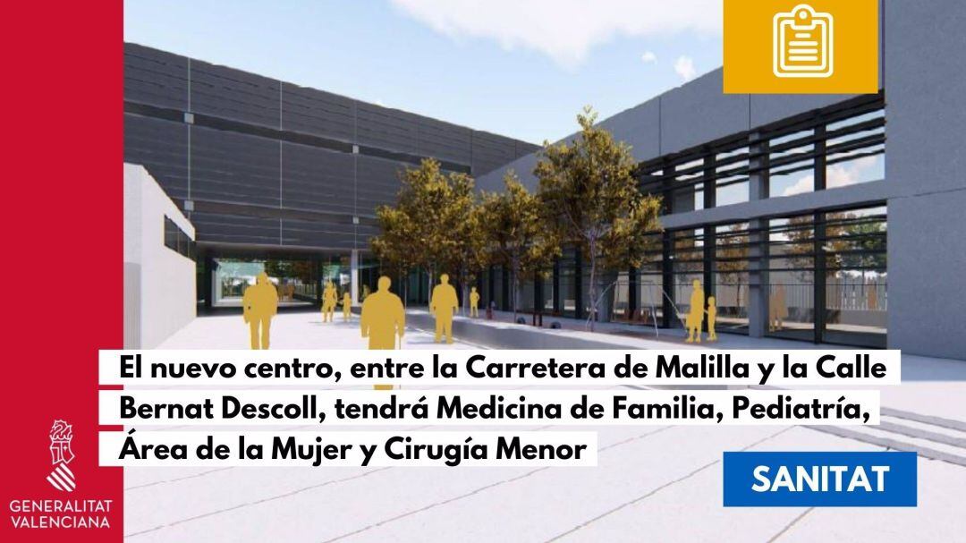 La conselleria de Sanidad licita la construcción del nuevo Centro de Salud del barrio de Malilla de València