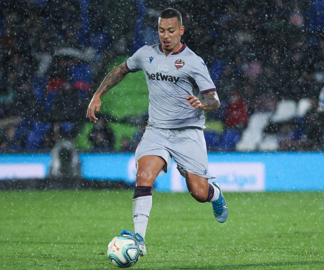 Ruben Vezo, player of Levante from Portugal controls the ball during La Liga  football match,  played between Getafe and Levante at Coliseum Alfonso Perez  
 
 