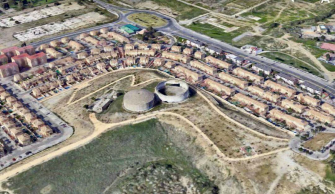 Vista aérea de la urbanización Villas del Arenal (Málaga)