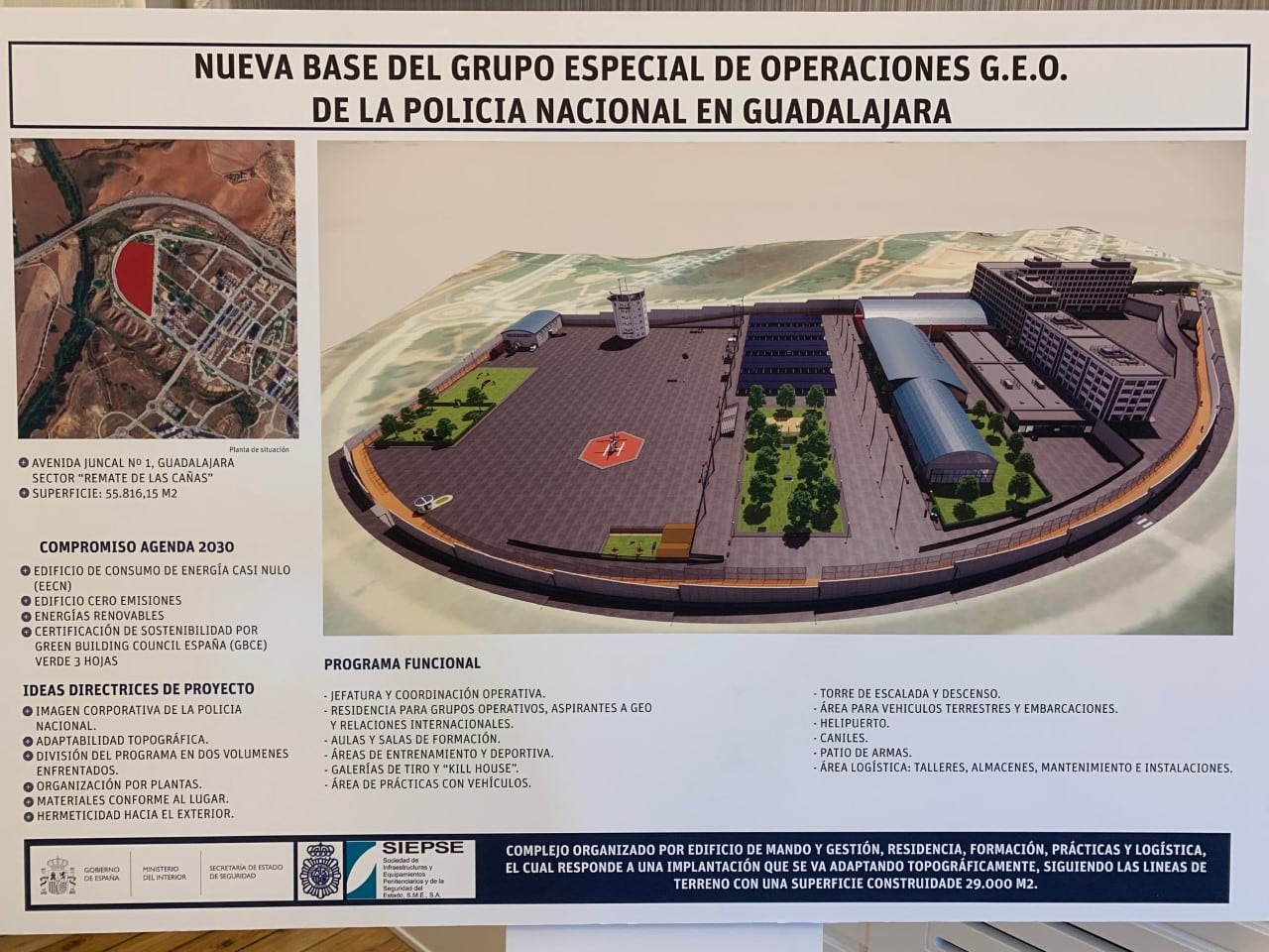 Datos del proyecto de la nueva base del GEO en Guadalajara