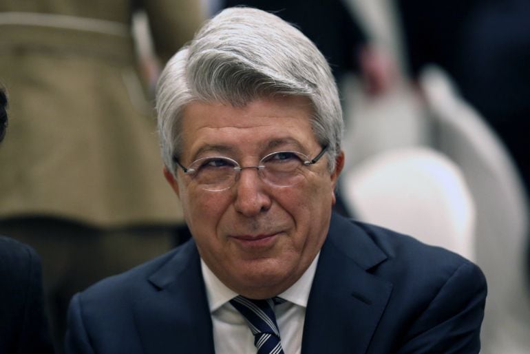 El presidente del Atlético de Madrid, Enrique Cerezo, durante un evento.