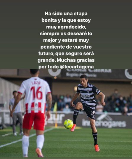 Despedida del futbolista en su Instagram