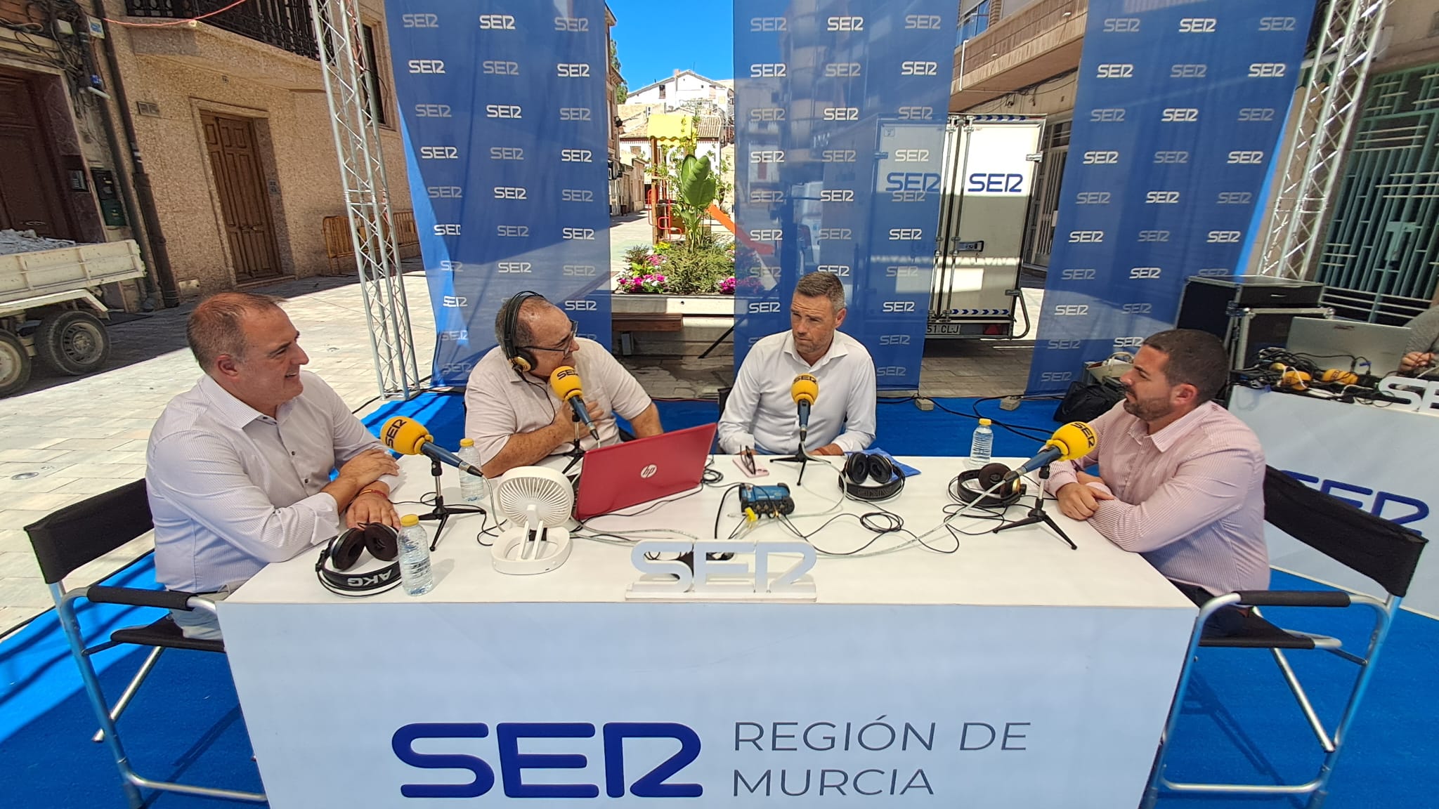 Francisco Abril, director General de Administración Local de la Región de Murcia, Jose Francisco García, alcalde de Caravaca y Juan Manuel Navarro, concejal de Promoción Rural de Caravaca