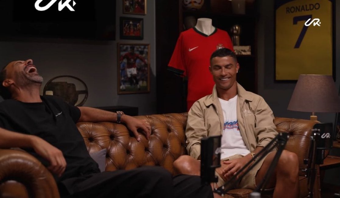 Cristiano Ronaldo y Rio Ferdinand durante la entrevista en el canal de YouTube