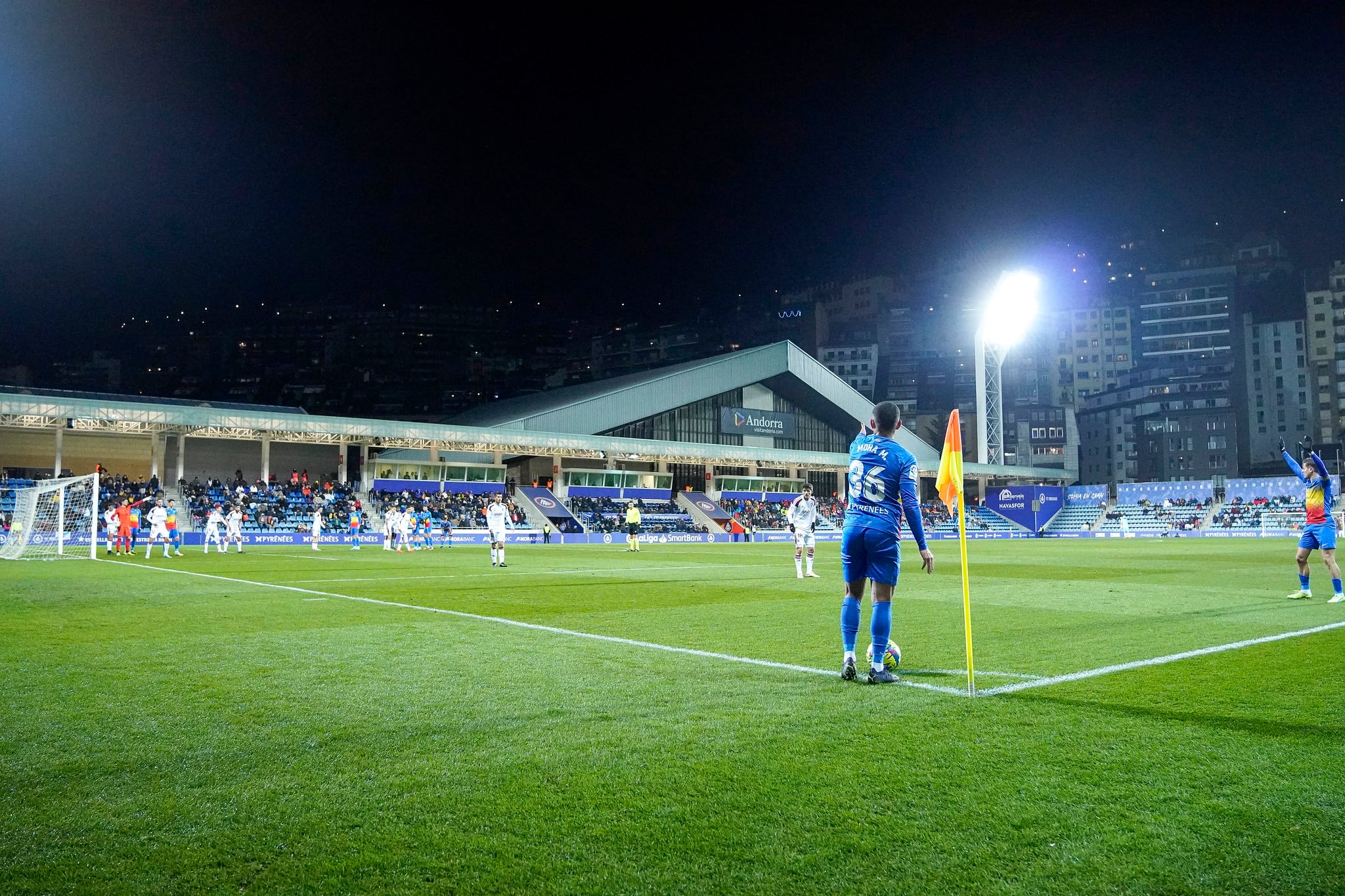 L&#039;FC Andorra jugant contra l&#039;Albacete a l&#039;Estadi Nacional.