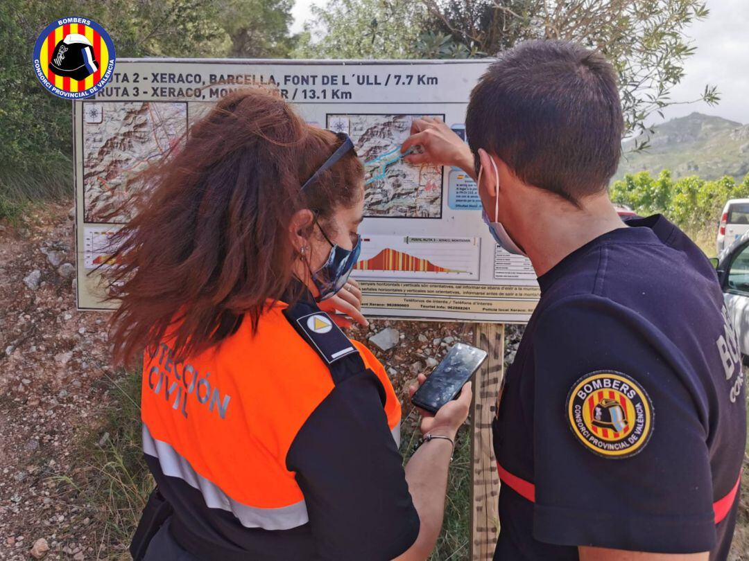 Dispositivo de búsqueda del senderista en Xeraco