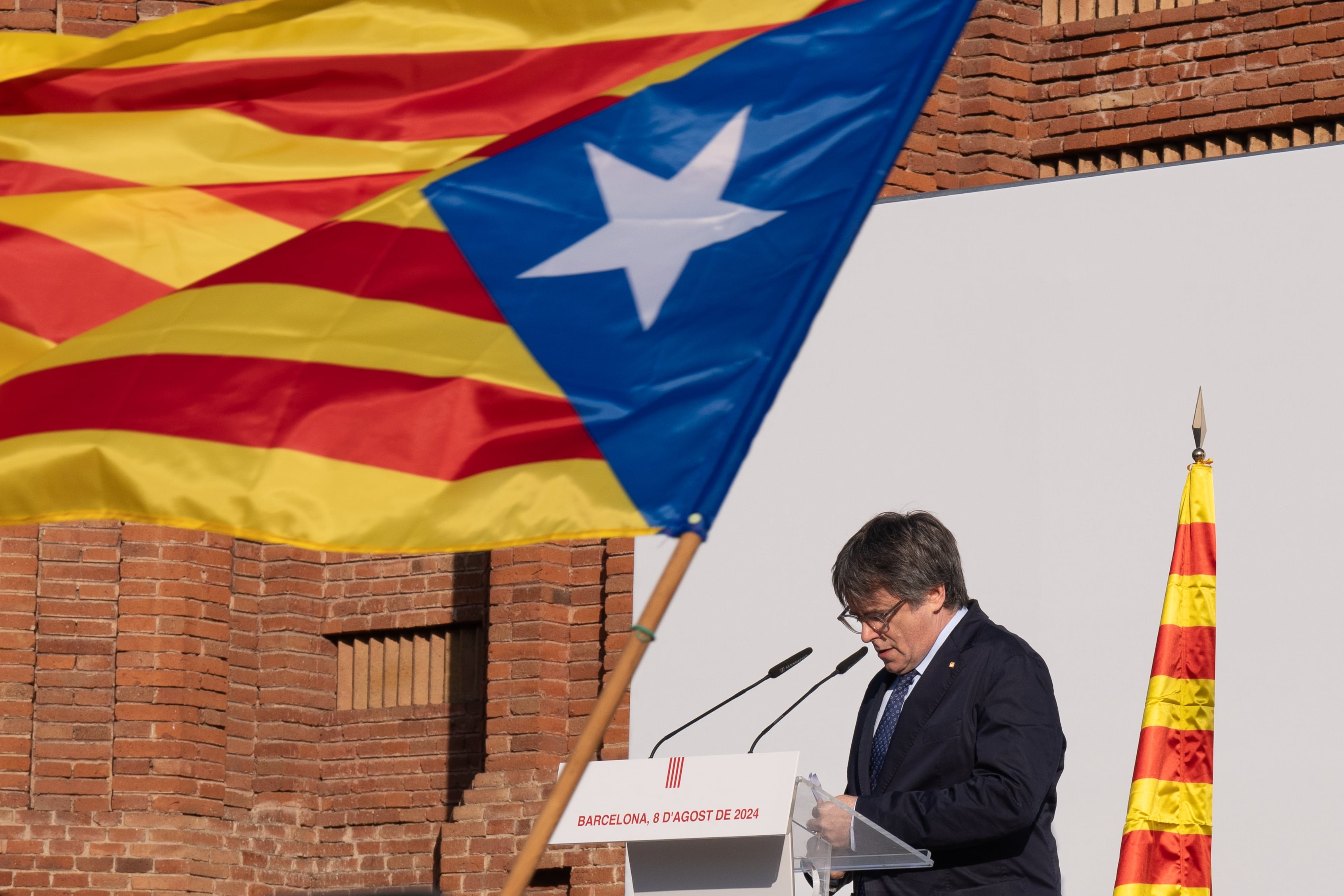 El expresident de Catalunya Carles Puigdemont en su vuelta a España tras siete años en el exilio