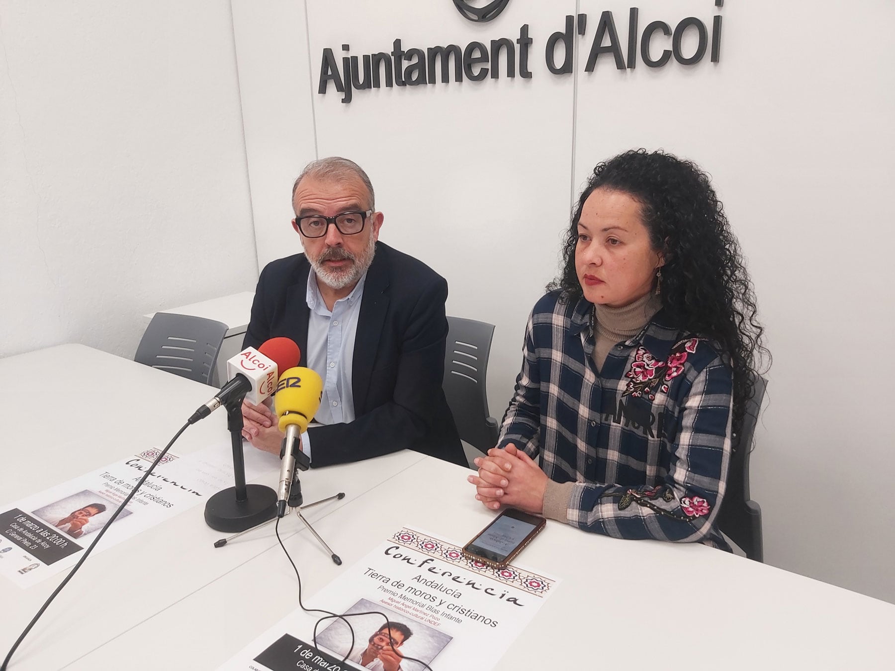 Jordi Martínez y Celia Priego durante la rueda de prensa de presentación de las primeras actividades previstas