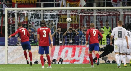 Griezmann falló un penalti cuando el partido iba 1-0 para el Real Madrid.