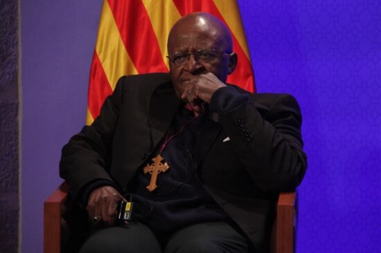 El sibe africà Desmond Tutu, que aquesta tarda rebrà el Premi Internacional Catalunya