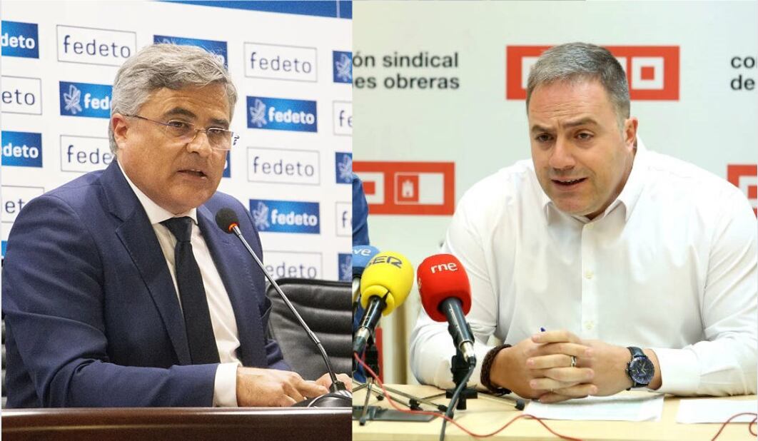 Javier de Antonio Arribas, presidente de Fedeto y Federico Pérez, secretario general de CCOO Toledo