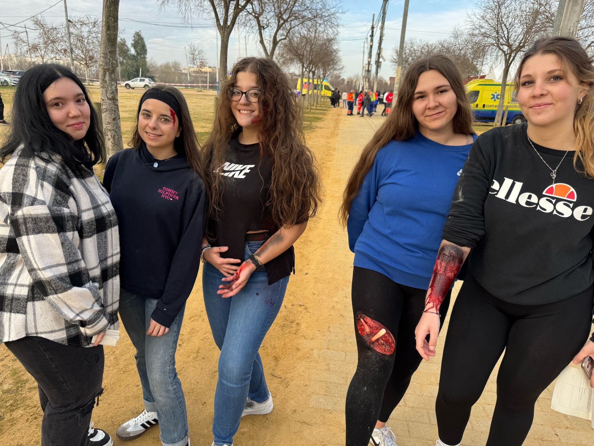 Alumnas participantes en el simulacro