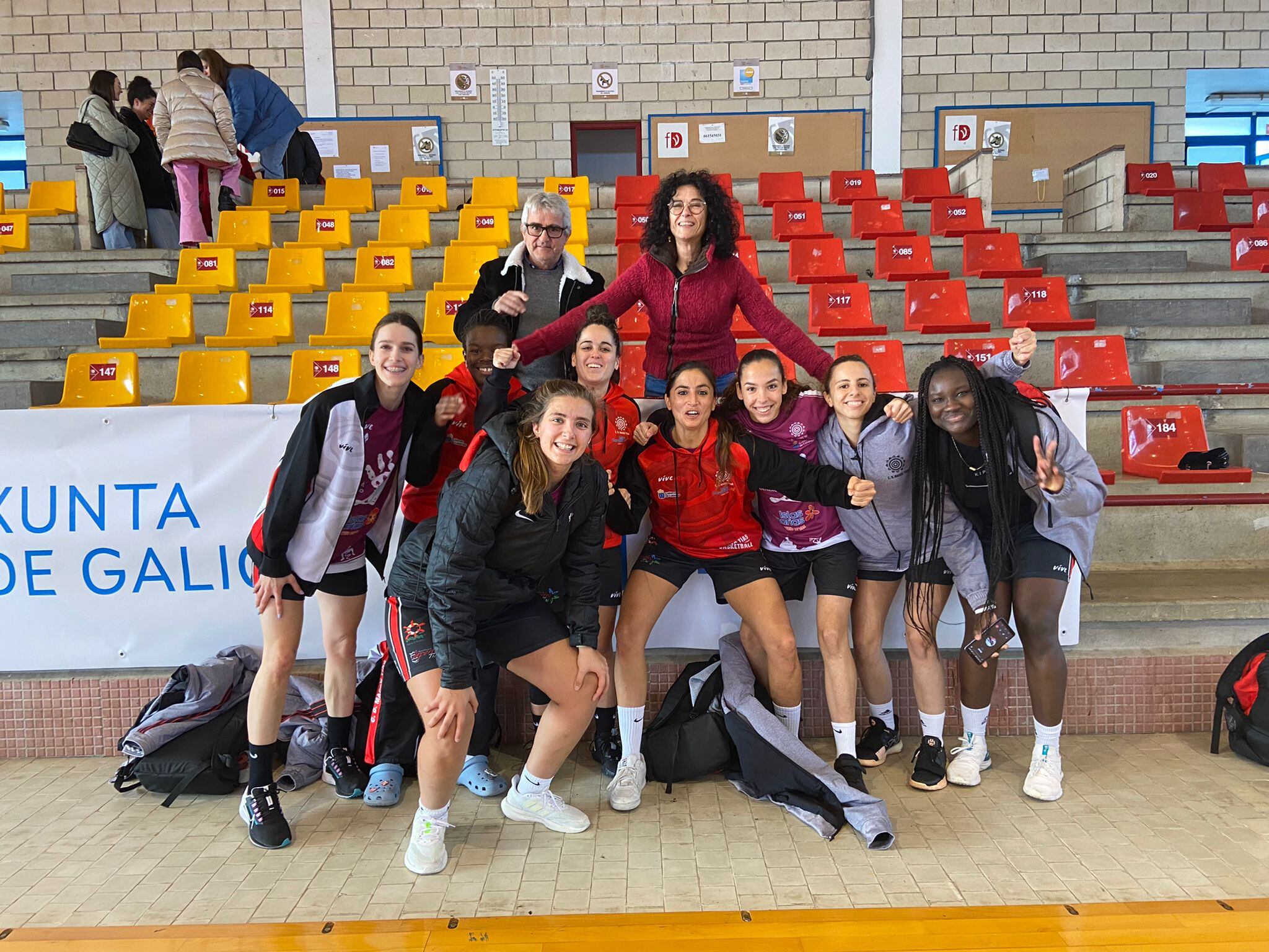 Las jugadoras del CD Magec Tías en Pontevedra.